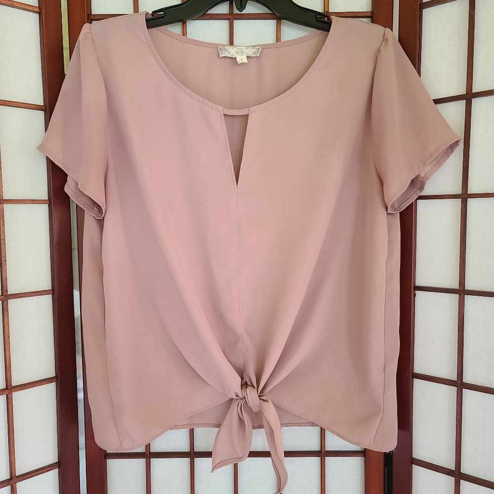 Pink Rose Blouse Womens Size L